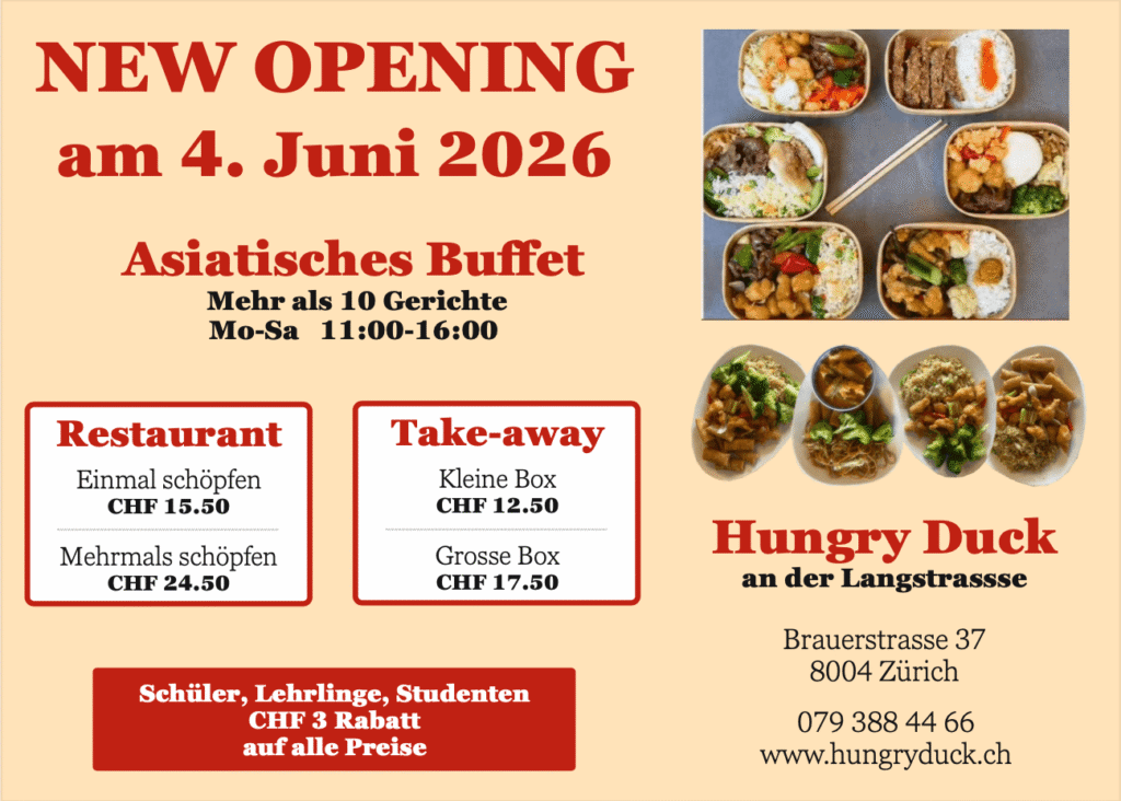 Asiatischer Take Away Buffet in Zürich Hungry Duck